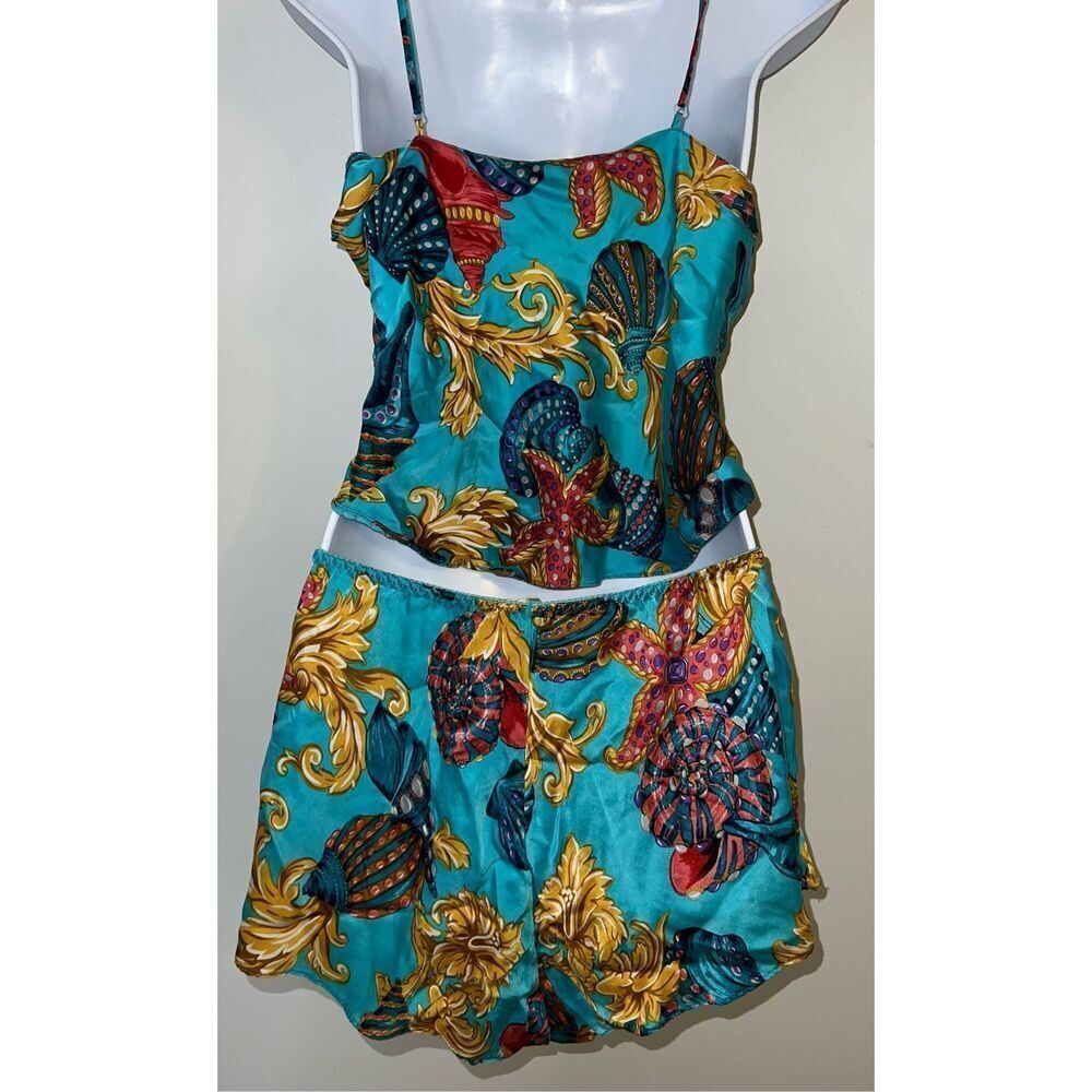 100% Silk Victoria’s Secret Seashells Ocean Pajama Set - Picture 4 of 10